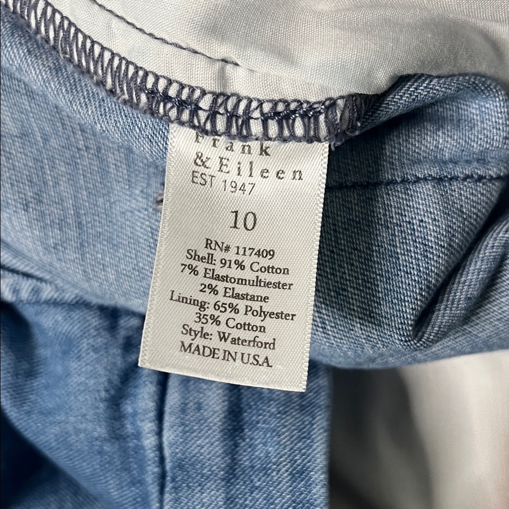 Frank & Eileen Waterford Walking Shorts Light Blue Denim Size 10 - Picture 5 of 7
